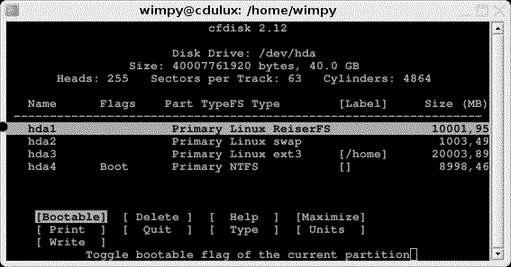 cfdisk